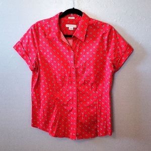 Red Flower Liz Claiborne button down